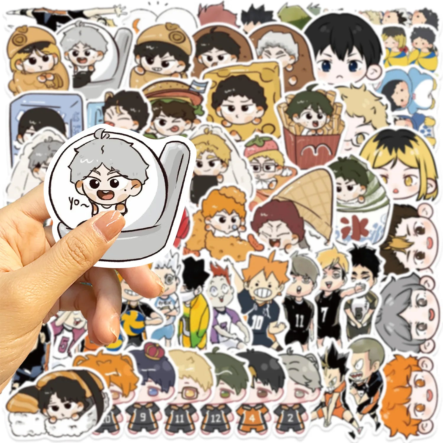 56/112PCS Volleyball Teen Cartoon Sticker DIY Waterproof Decoration Insulated Cup Luggage Case Stationery Sticker