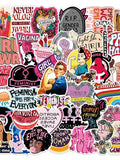 50/100PCS Women Theme Doodle Stickers, Unique Waterproof Decals for Notebook Helmet Fridge Phone Case Decor