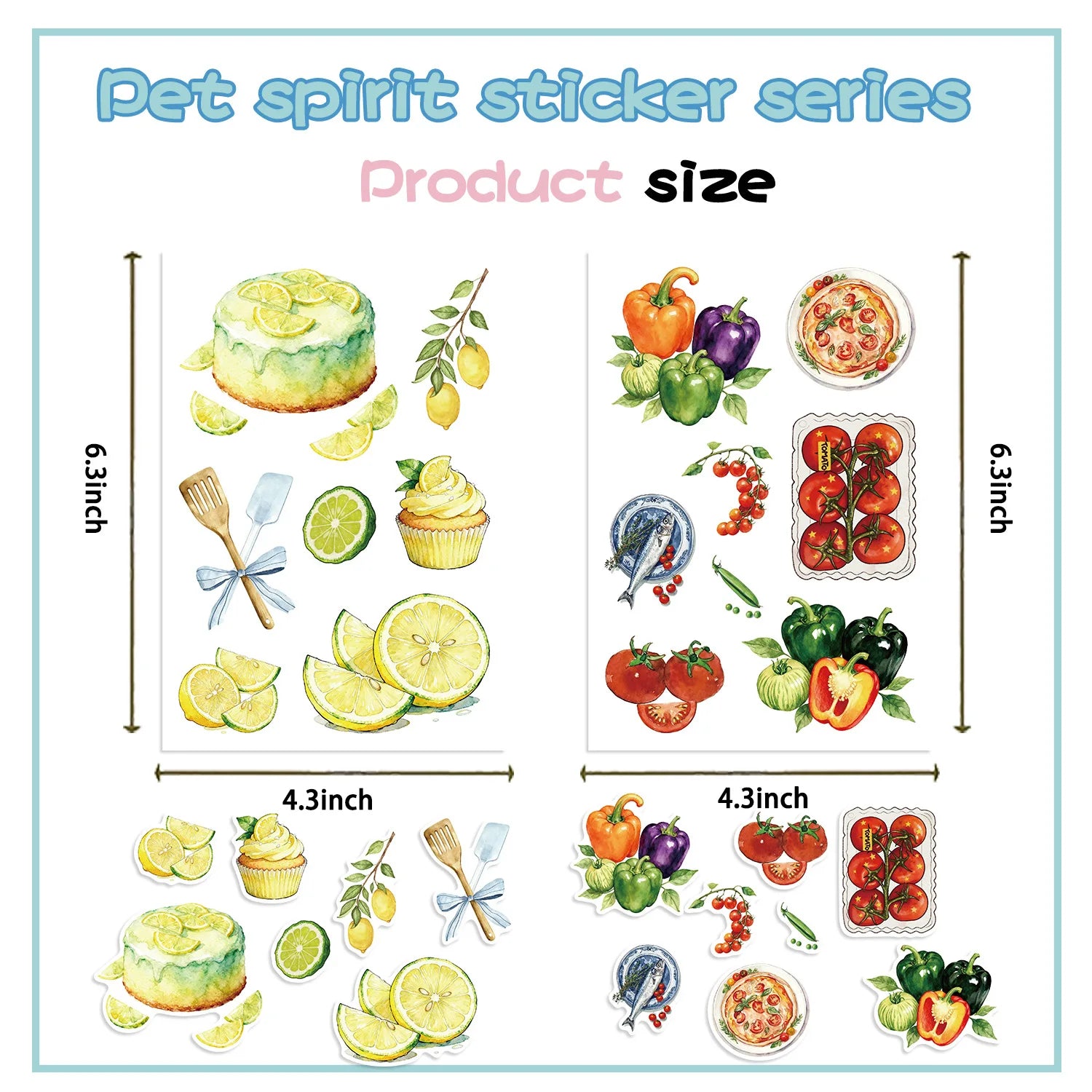 8/16/24PCS Puzzle Sticker Cartoon Food Make a Face Sticker DIY Handicrafts Waterproof Notebook Stationery Sticker