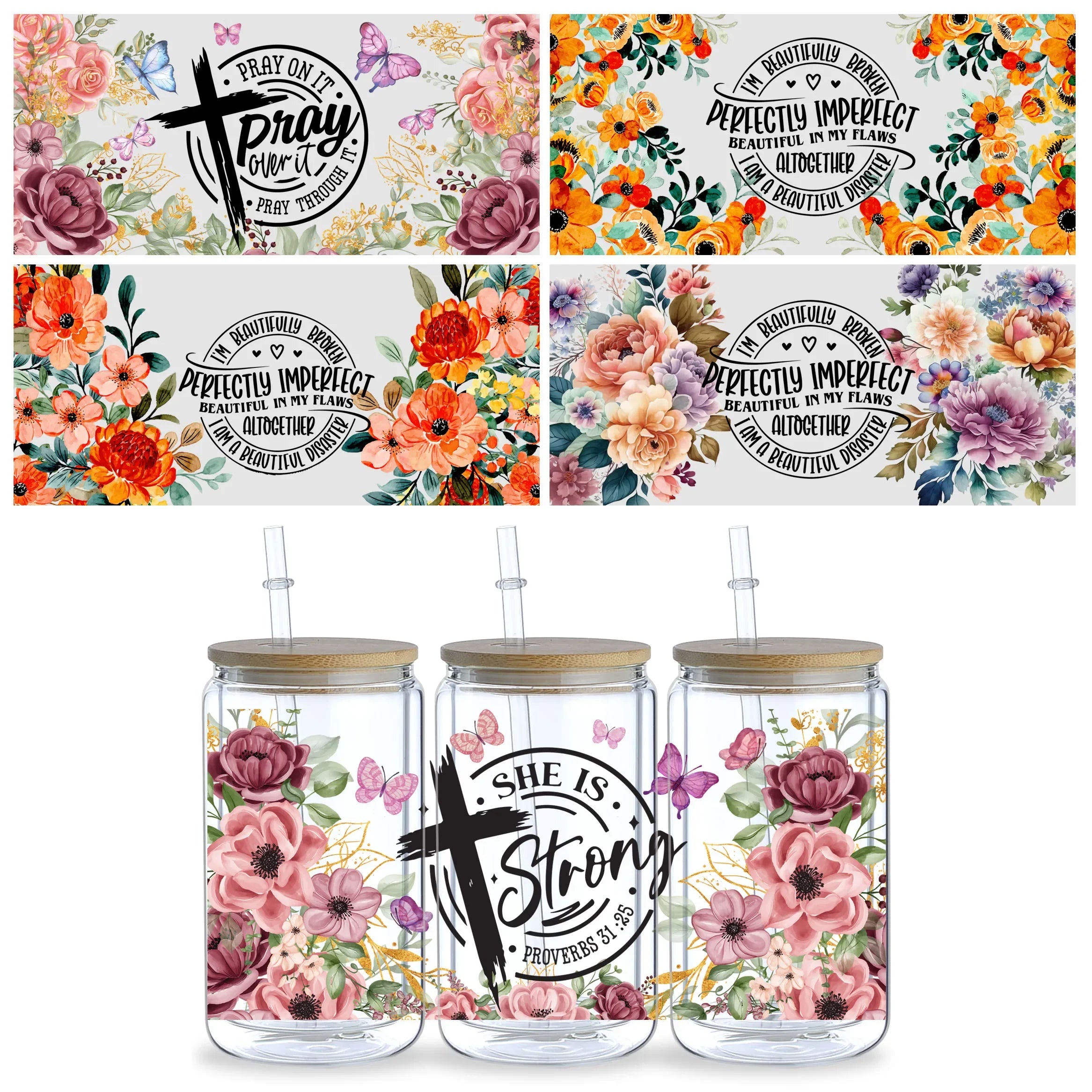 5 sheet of plants, UV grade waterproof self-adhesive paper, suitable for mug water bottle sticker, DTF grade sticker, suitable f