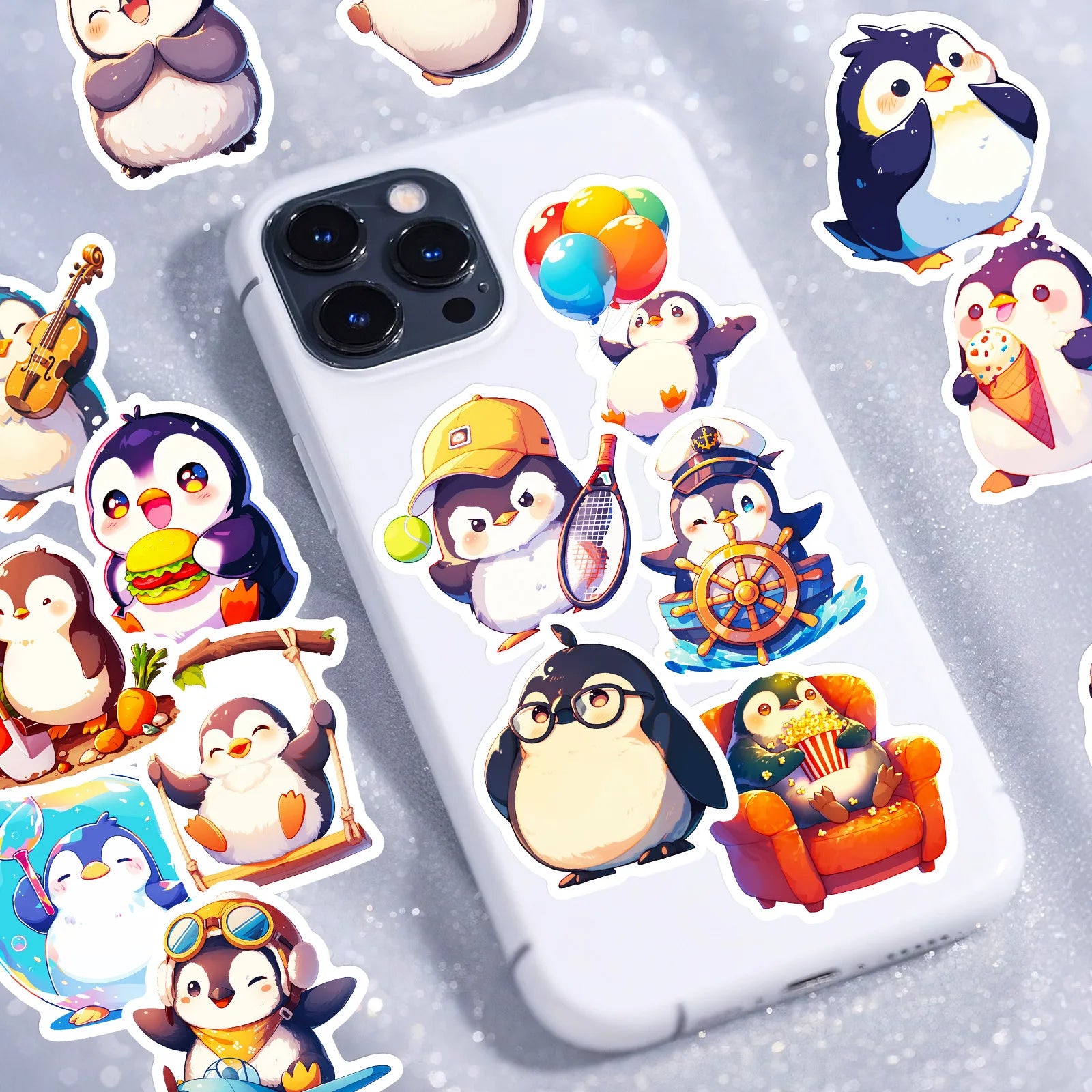 56/112 Pcs Cute Penguin Outdoor Travel Cartoon Stickers for Reward Stationery Box Thermos Phone Case Suitcase Helmet Piano