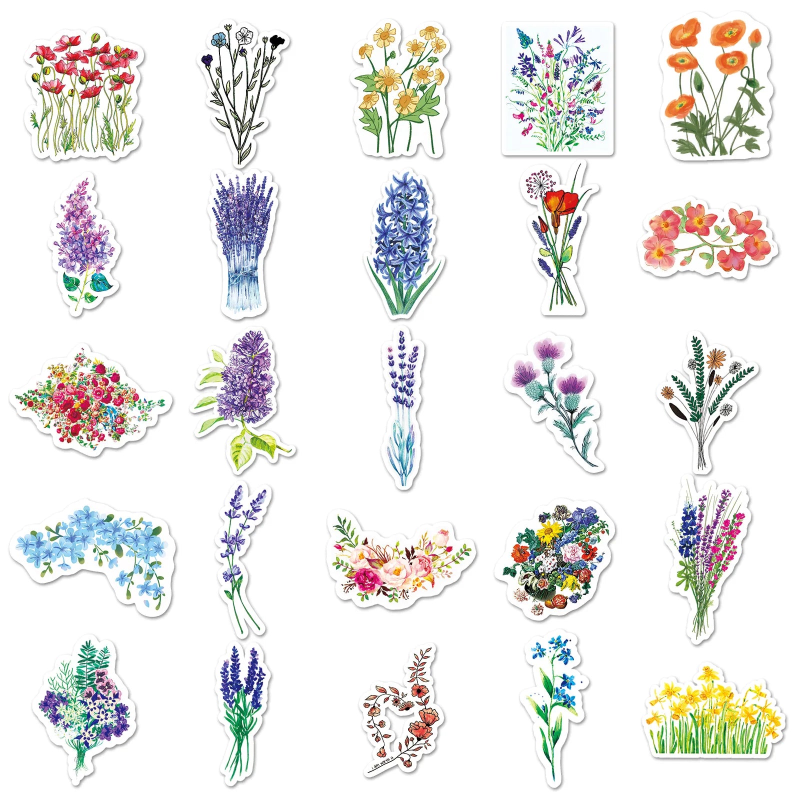 50/100PCS Cartoon Colorful Flowers Personalized Fashion DIY Luggage Notebook Graffiti Stickers