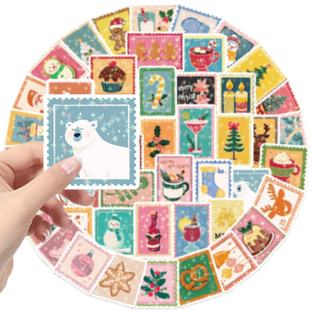 50/100PCS Cute Cartoon Christmas Graffiti Stickers Waterproof Stickers Decor for Notebook Stationery Helmets Skateboards