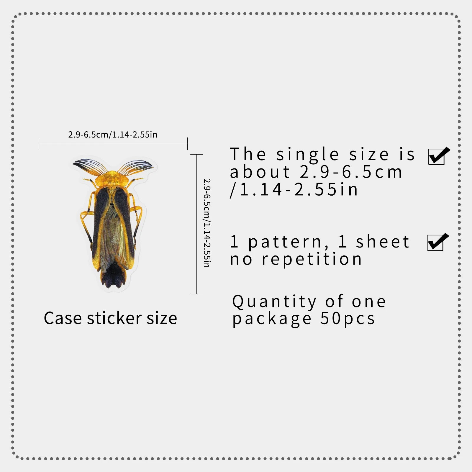 50PCS Insect Transparent Stickers, Cartoon Animal Unique Waterproof PET Student Stationery Notebook Journal DIY Art Stickers