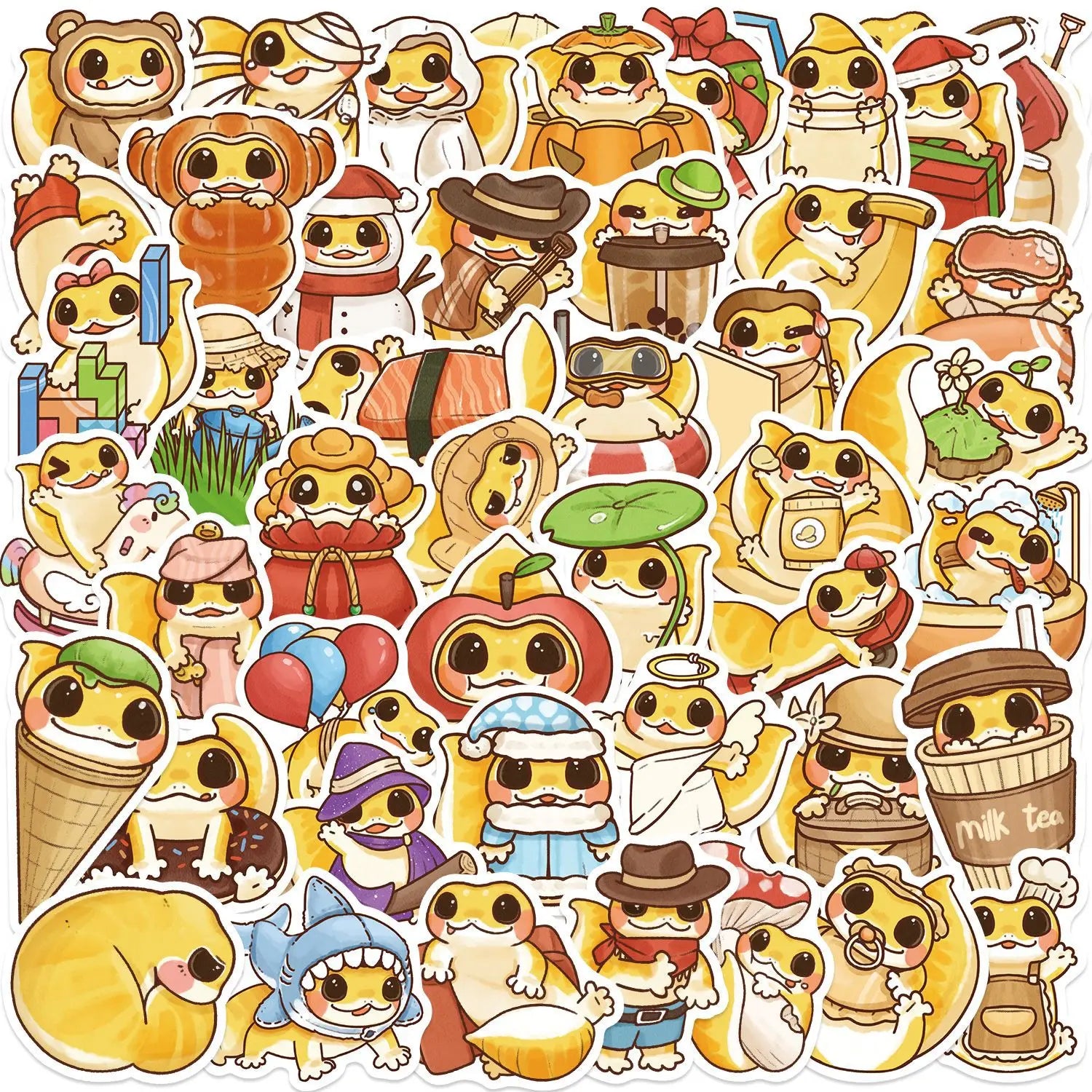 50/100PCS Cartoon Climbing Pet Guarding Palace Graffiti Stickers Decorative Guitar Notebook Luggage DIY Waterproof