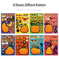 8PCS Halloween Fun and Funny Pumpkin Head Creative Collage DIY Manual for Phone Cases, Tablets, Water Cups, Decorative Stickers