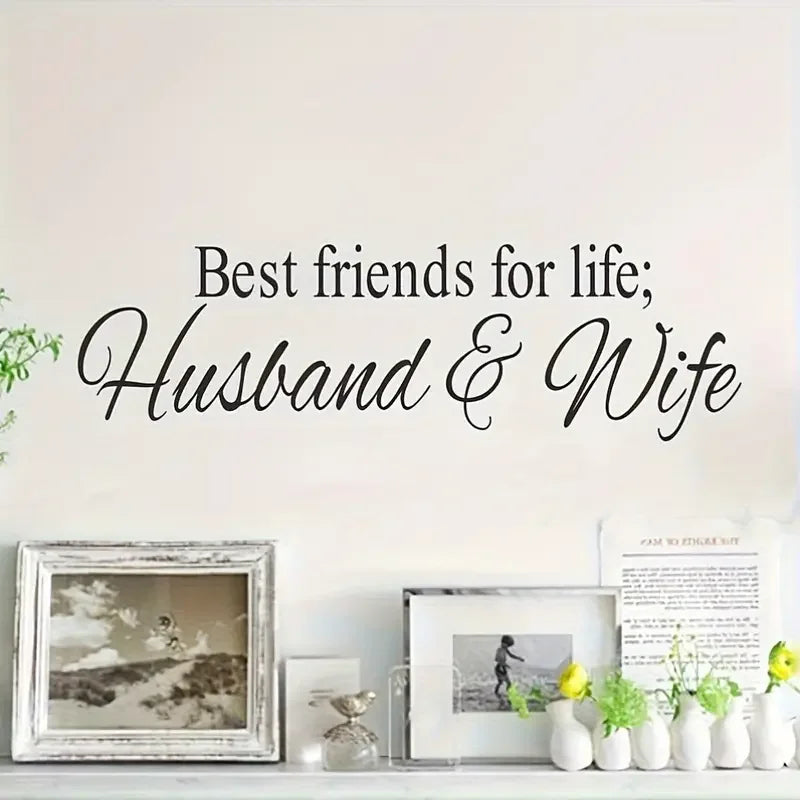 1pc Romantic Quotes Wall Sticker, Gift for Friends Lover, Bedroom Living Room Porch Home Decor Wall Sticker, Waterproof Vinyl Re