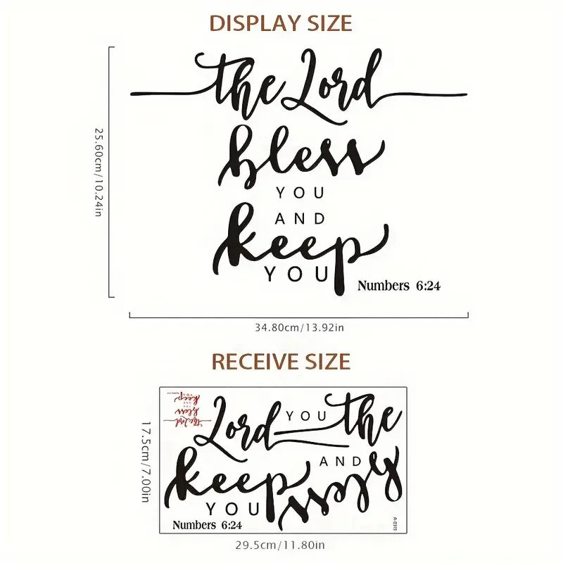 Inspirational Bible Verse Wall Decals - Religious Quote Stickers for Nursery Room - Glam Style Matte PVC Self-Adhesive Murals -