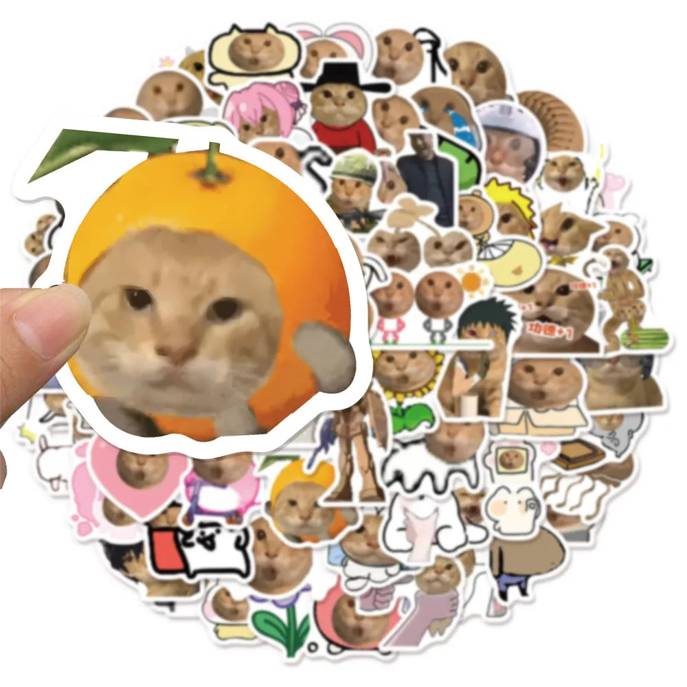 70PCSFunny Spider Old Cat Network Popular Fun Graffiti Stickers DIY Manual Scrapbook Notebook Tablet Toy Stickers