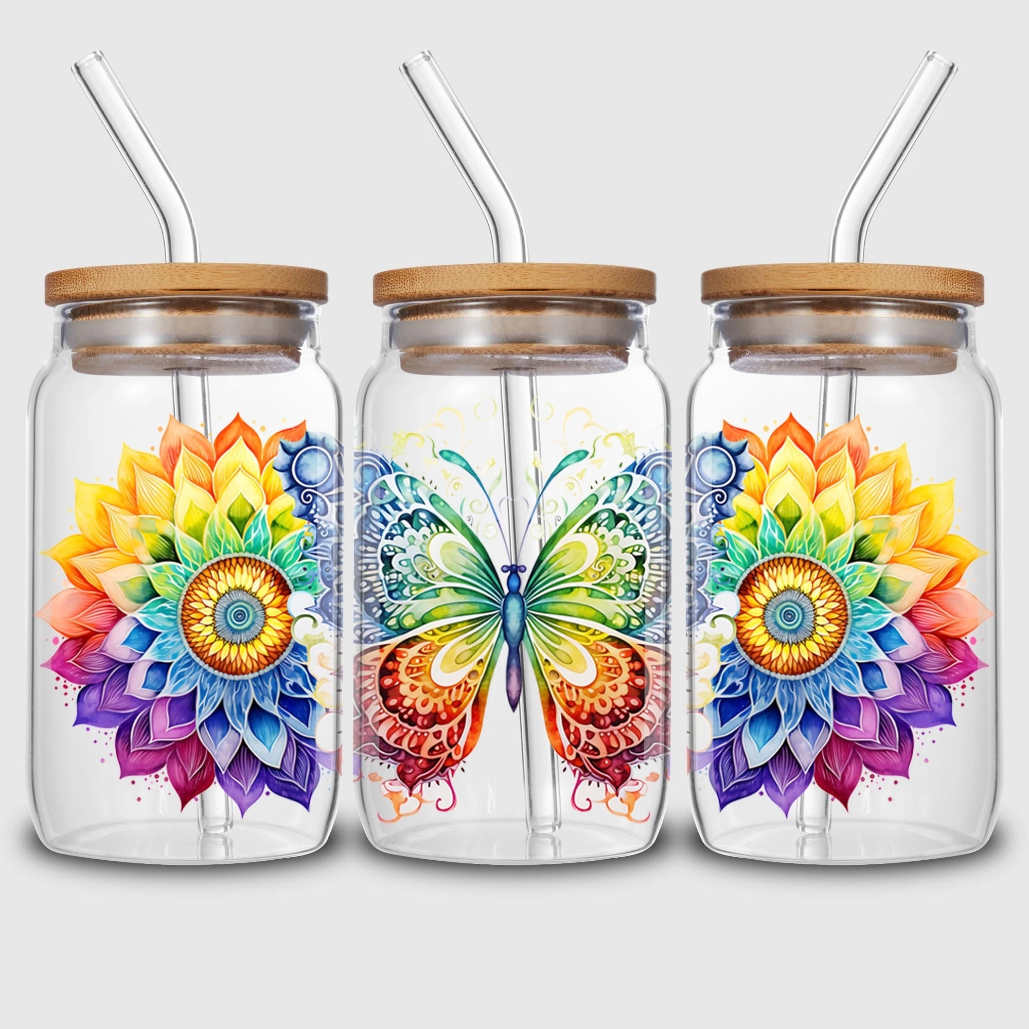 5 Sheets Indian Buddha Birthday UV DTF Cup Stickers, DTF Friction Transfer Stickers, Waterproof Transfer Stickers