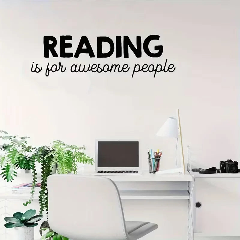 Reading is for Awesome People" Inspirational Quote Vinyl Wall Decal - Perfect for Home, School, Office, or Teen Bedroom Decor