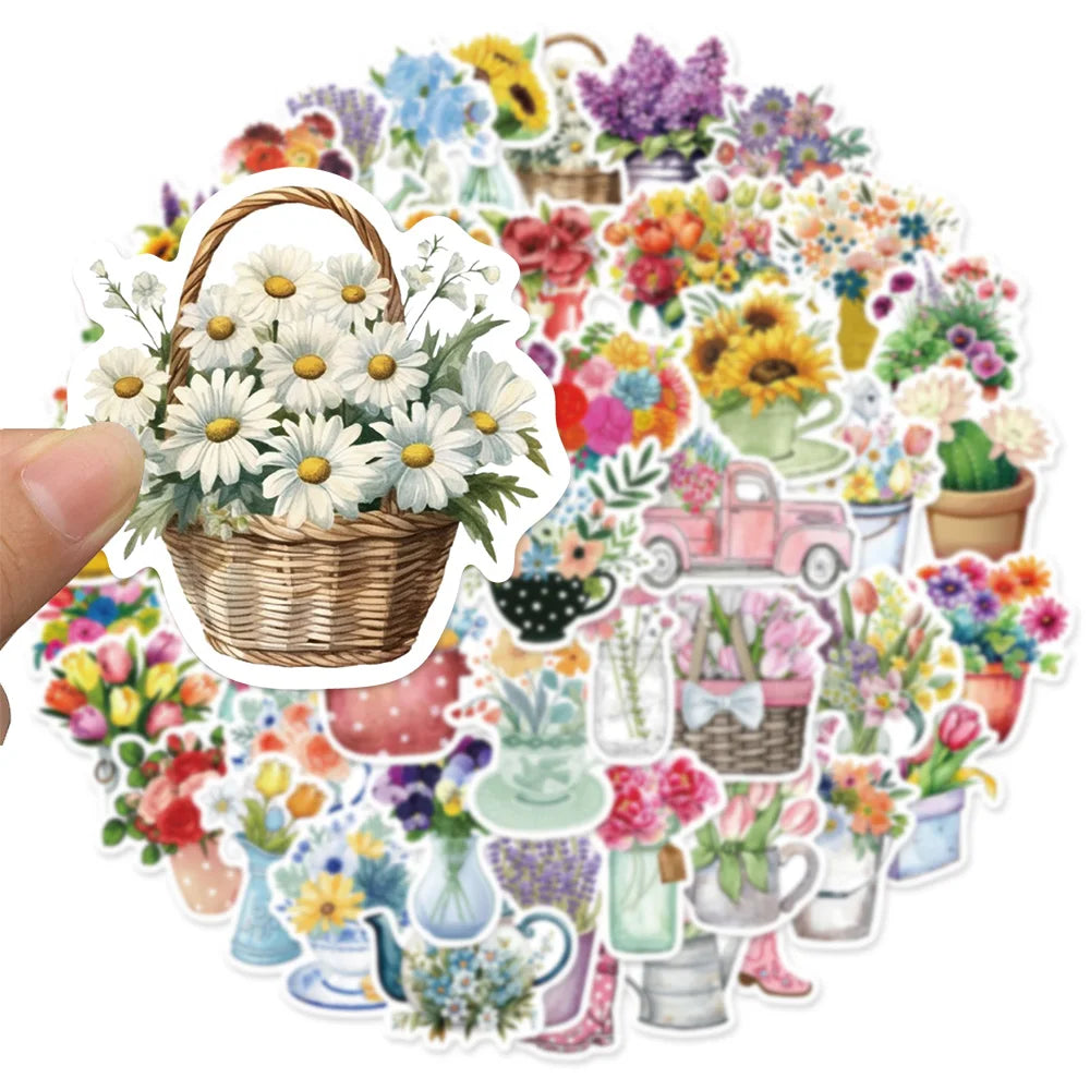 50PCS Transparent Cartoon Christmas Bottle Gift Decorative Stickers DIY Handmade Album Fixed Phone Laptop Sticker Toys
