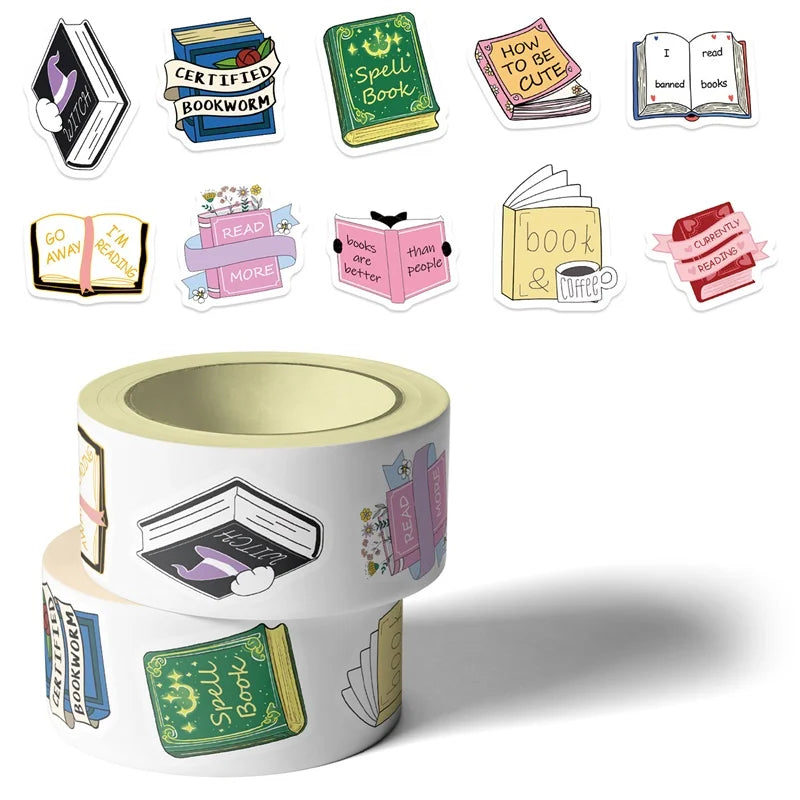 500PCS Kawaii Magic Book Sticky Paper Sticker Labels Thank You Sticker Sealing DIY Decoration Scrapbooking Supplies for Kids