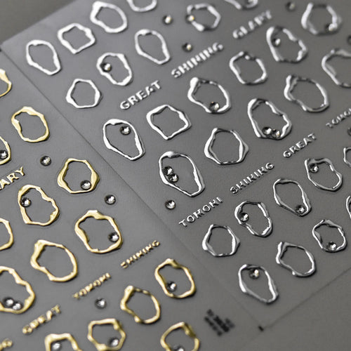 1pc lrregular Silver Frame Nail Art Stickers 5D Crystal Diamond Manicure Designs Stickers for Nails Decorations Adhesive Decals