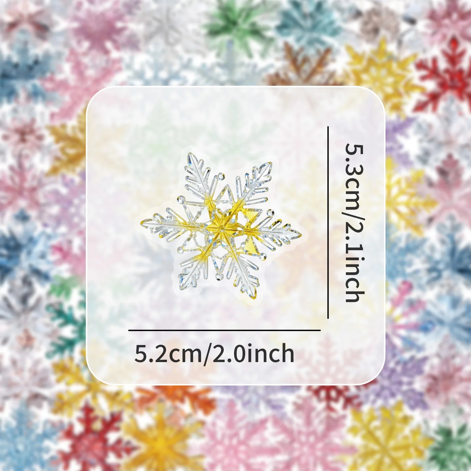 50/100PCS Cartoon Christmas Snowflake Stickers Decor Stationery Glass Windows Showcase Festive Atmosphere Graffiti Stickers