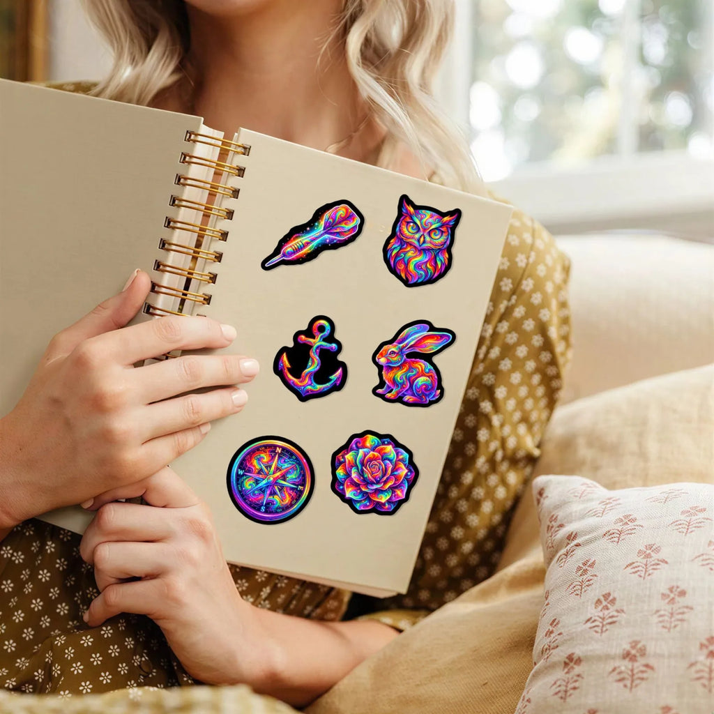 50/100 Pcs HD Rainbow Tie Dye Abstract Art Stickers Waterproof Durable for Phone Case Scrapbook Guitar Scooter Helmet Decals