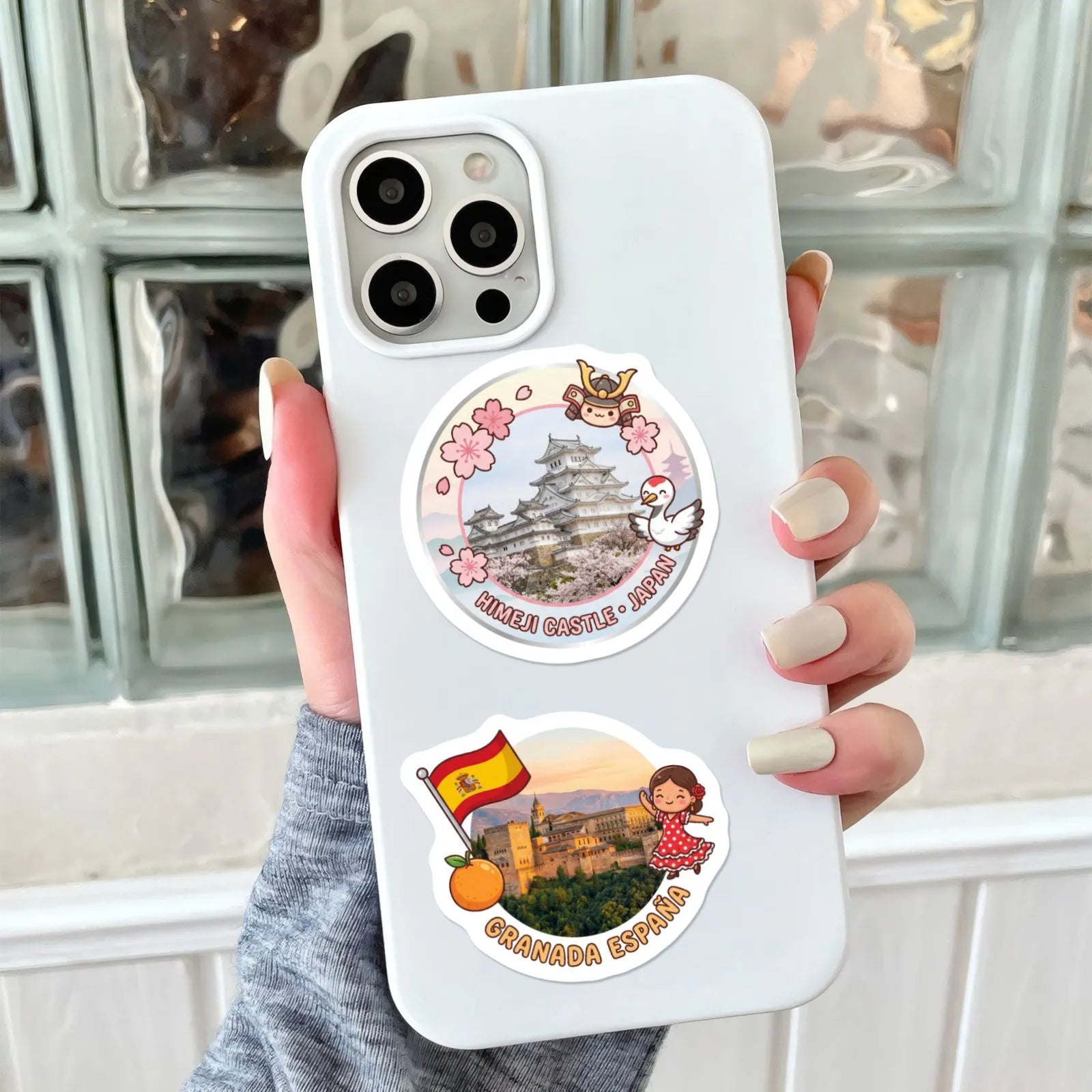 50/100 Pcs Cartoon World Landmark Architecture Travel Stickers DIY for Suitcase Diary Scrapbook File Holder Helmet Thick Decals