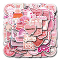60/120PCS Waterproof Vinyl Pink Bookish Cartoon Graffiti Sticker-Car Luggage Water Cup Laptop Helmet Notebook Sticker