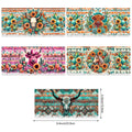 5 Sheets Aztec Animals Western Cactus DTF Cup Stickers, Glass Cup DTF Transfer Stickers, Waterproof Wipeable Transfer Paper