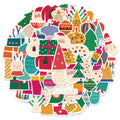 64PCS Santa Claus Christmas Stickers Skateboarding Car Guitar Helmet Luggage Laptop Graffiti Stickers Christmas Gift