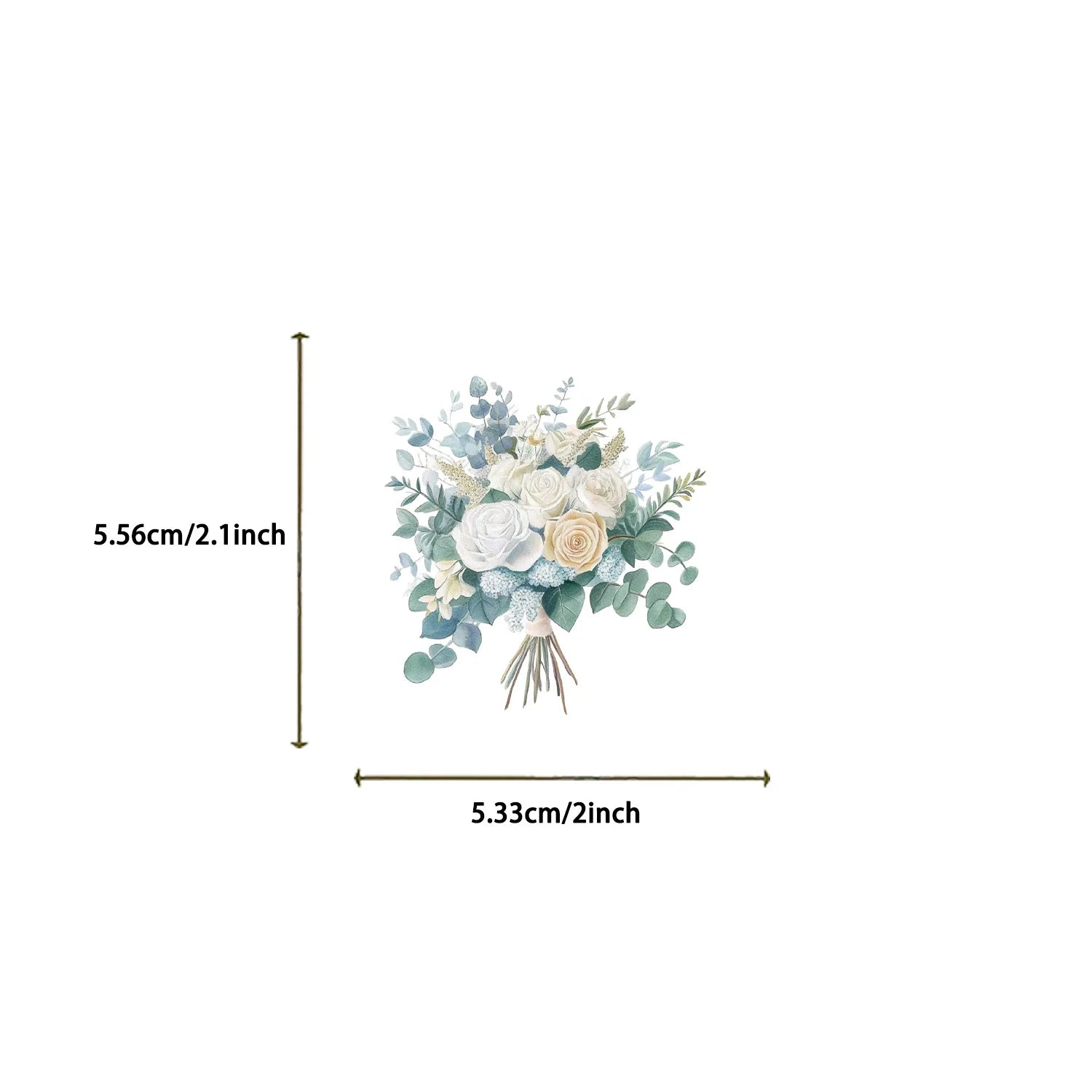 50PCS Transparent PET Flower Lea f& FLower Gift Sticker Pack Stickers Phone Case Water Cup Guitar Tablet Luggage Stickers