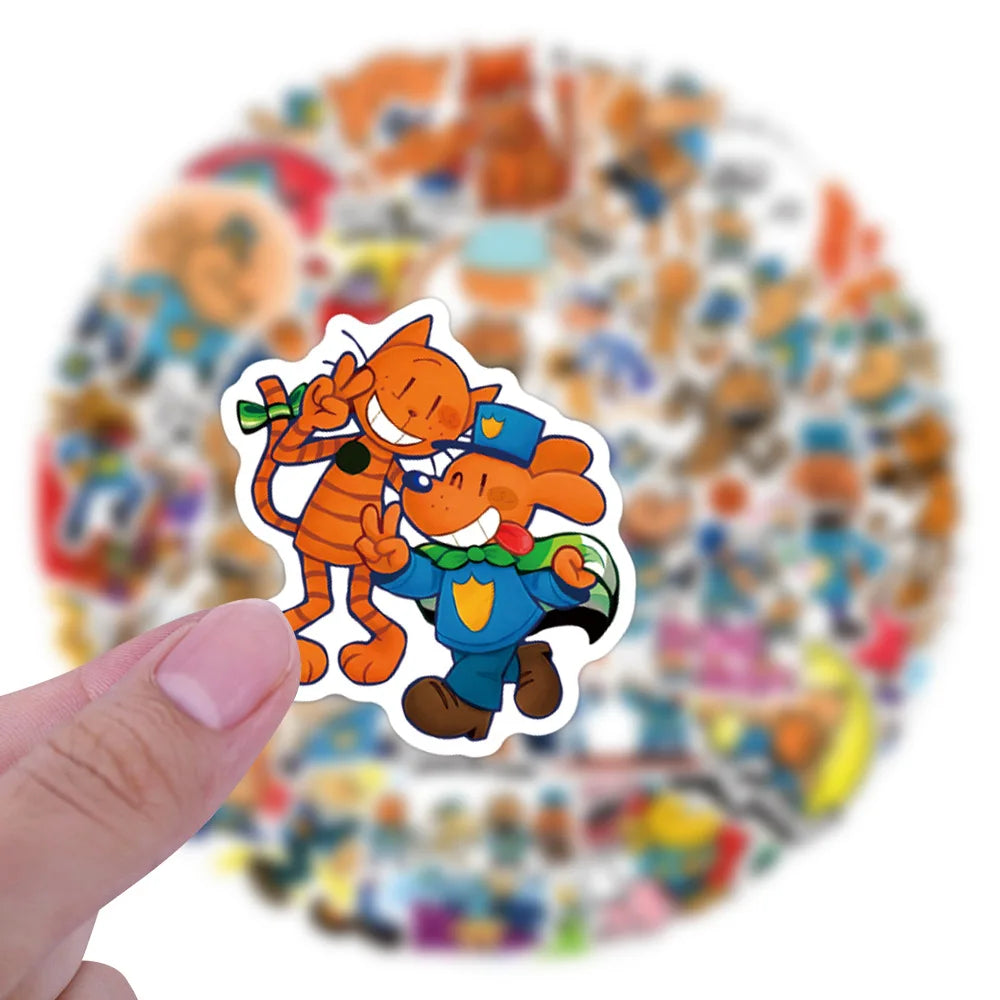 55PCS Cartoon Dog Man Detective Dog Cartoon Graffiti Stickers Luggage Bottle Helmet Stationary Stickers