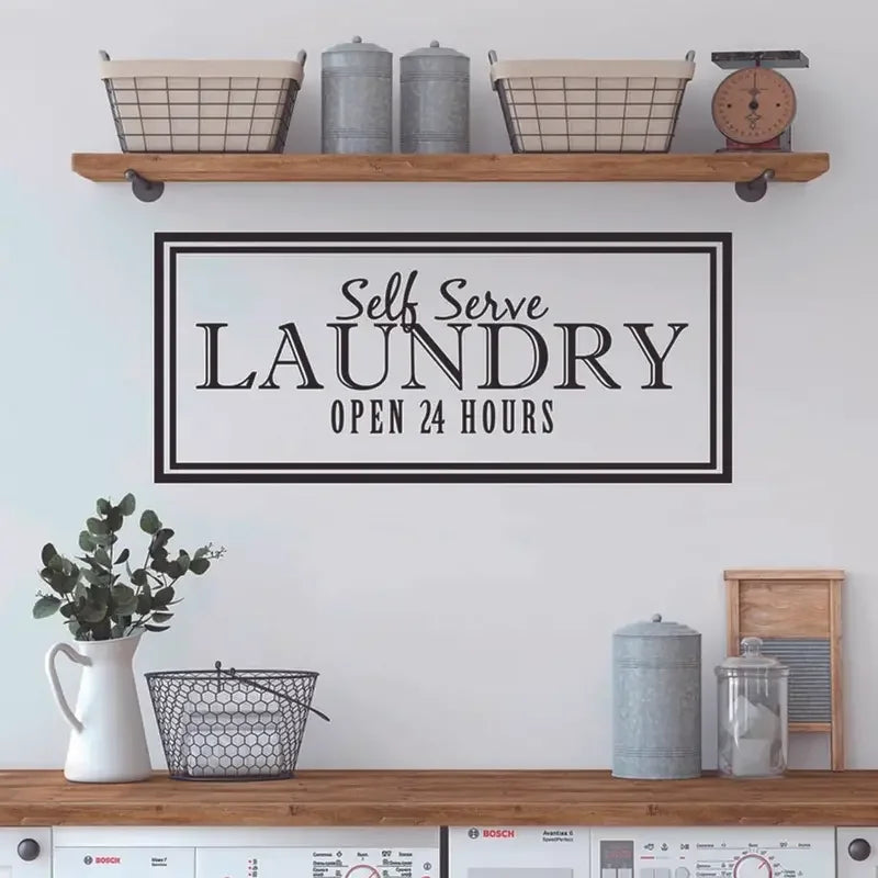 Transform Your Home with Creative Laundry Wall Decals - Removable Vinyl Wall Stickers for Living Room & Bedroom