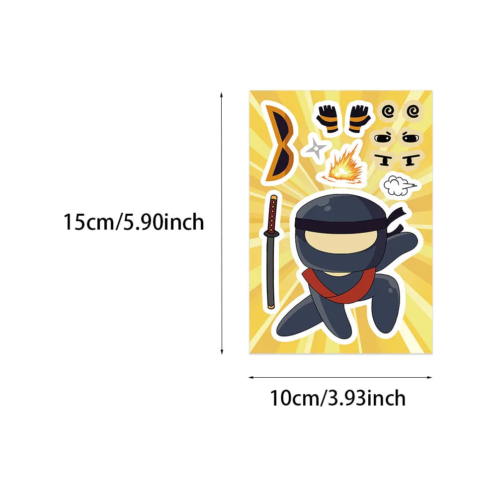8PCS Ninja Collage Graffiti Fun Puzzle Stickers DIY Phone Case Laptop Water Cup Motorcycle Toy Stickers
