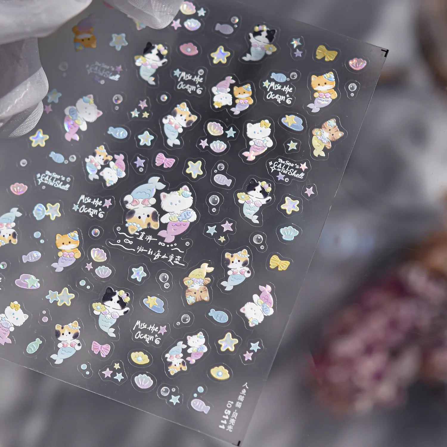 Cute Graffiti Nails Sticker 3D Simple Cat Claw Rabbit Bear Dog Flower Lovely Animal Fruit Adhesive 5D Embossed Nail Art Stickers