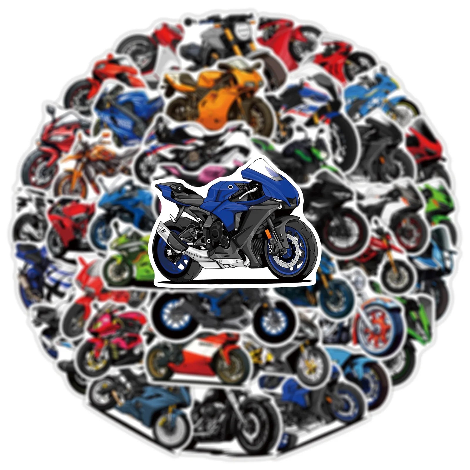 100PCS Cartoon Motorcycle Graffiti Stickers Decorative Luggage Notebook Car Waterproof Stationery Stickers