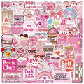 10/30/50PCS Cartoon Pink Love PVC Sticker Aesthetic Children's Stationery Sticky DIY Decoration Scrapbooking School Supplies