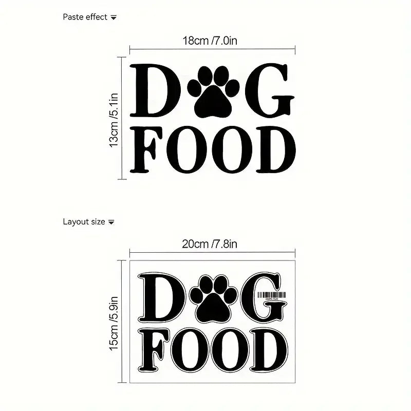 1pc Creative PVC Wall Sticker, Dog Food Slogan Dog Paw Print, Waterproof Self-Adhesive Wall Sticker For Bedroom, Entryway, Livin