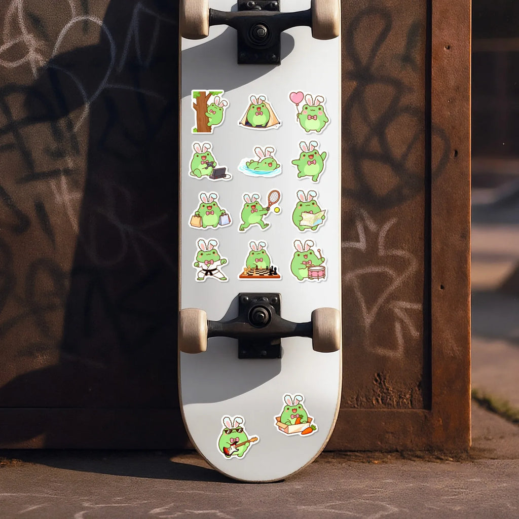 50/100Pcs Cartoon Frog HD Watercolor Doodle Stickers DIY for Stationery Box Pen Holder File Folder Phone Desk Helmet Thick Decal