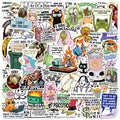 50/100Pcs Interesting Satire Graffiti Sticker Stationery Notebook Decals Phone Case Fridge Luggage DIY Decor Waterproof Sticker