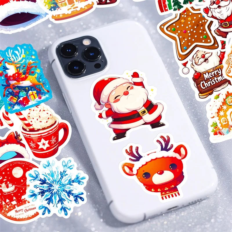 10/30/50PCS Cute Christmas Fat Animal PVC Sticky Sticker Aesthetic DIY Children's Decoration Scrapbooking School Supplies