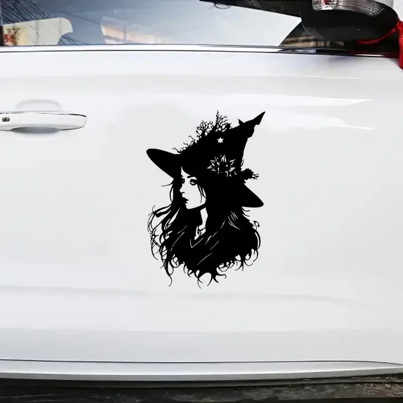 Floral Witch Car Stickers For Laptop Water Bottle Motorcycle Vehicle Paint Window Wall Cup Toolbox Guitar Scooter Decals Auto Ac