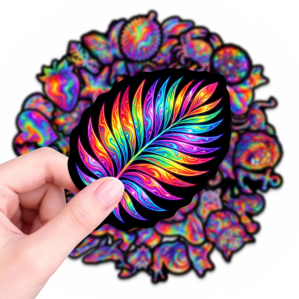 50/100 Pcs HD Rainbow Tie Dye Abstract Art Stickers Waterproof Durable for Phone Case Scrapbook Guitar Scooter Helmet Decals