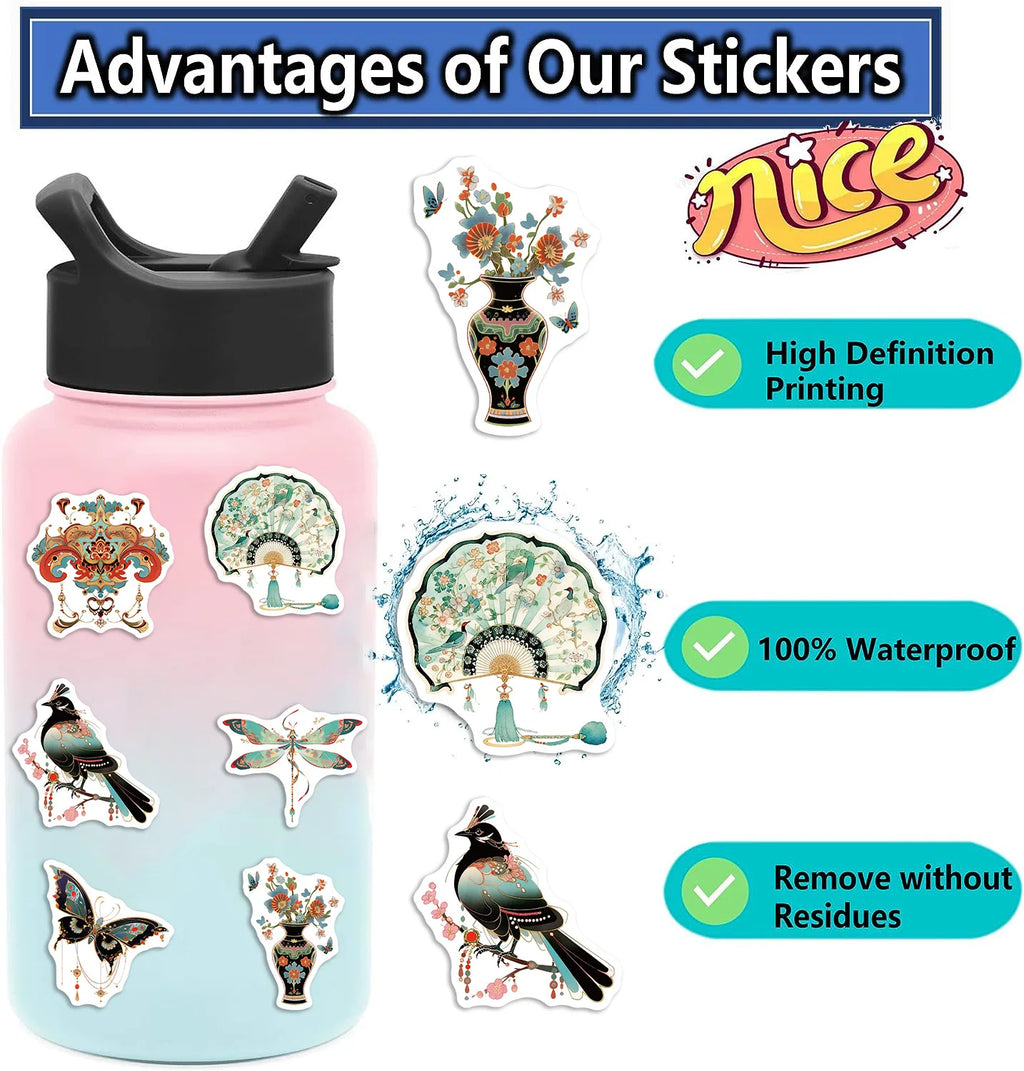 50/100pcs Retro Graffiti Stickers Personalized Decoration Guitar Notebook Luggage DIY Waterproof Stickers