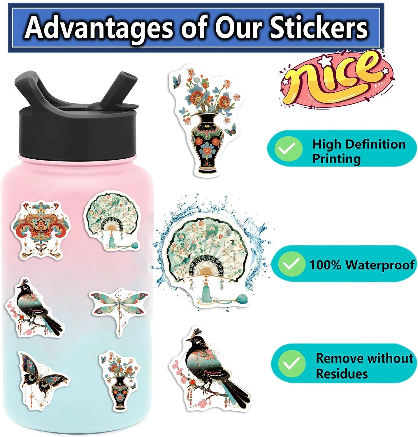 50/100pcs Retro Graffiti Stickers Personalized Decoration Guitar Notebook Luggage DIY Waterproof Stickers