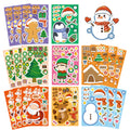 8/16/24PCS Changing Face Puzzle Stickers Cartoon Christmas Make a Face Stickers DIY Handicrafts Waterproof Stationery Notebook S
