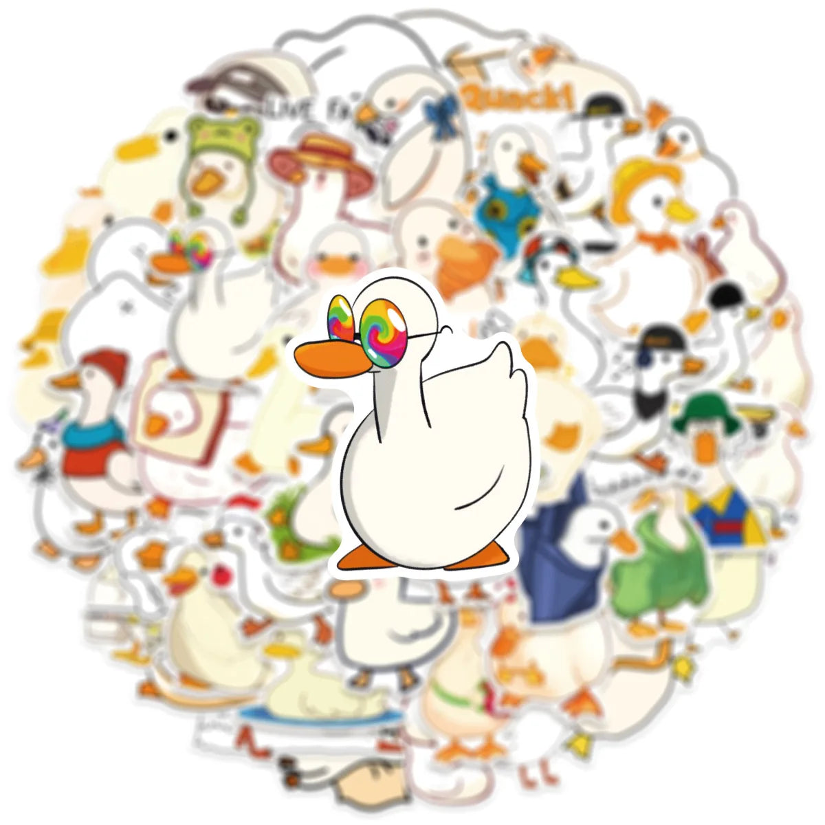 50/100PCS Cartoon Cute Duck Stickers Creative Sketches DIY Phone Cases Desktop Storage Box Stationery Decoration