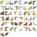 50/100PCS Retro Flower Cartoon Stickers Transparent PET Creative Stickers Waterproof Decor Stationery Water Bottles
