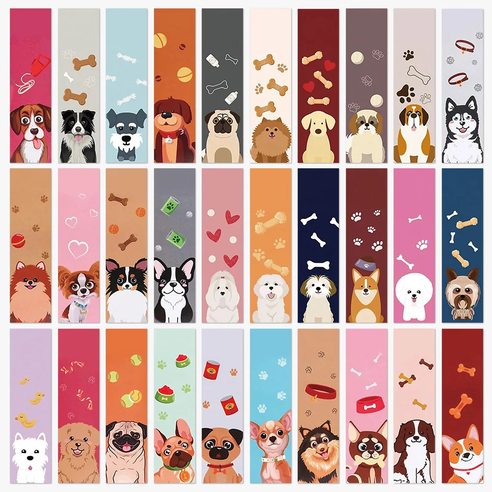 30PCS Cartoon Dog Bookmarks Decoration Reading Page Book Annotations Students Use Creative Gifts to Mark Cards