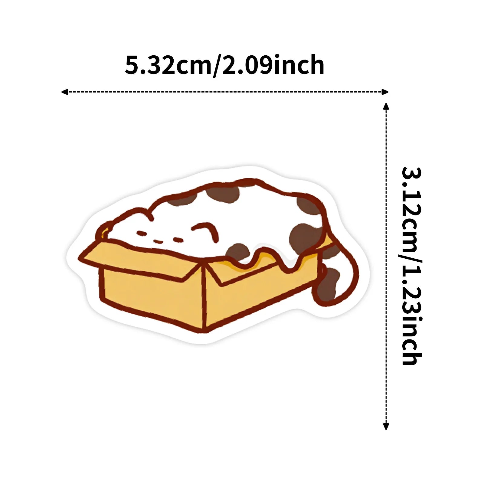 56PCS Cute Cat Bread Doodle Stickers Student Stationery Notebook Diary Office Supplies Storage Box Guitar Waterproof Stickers