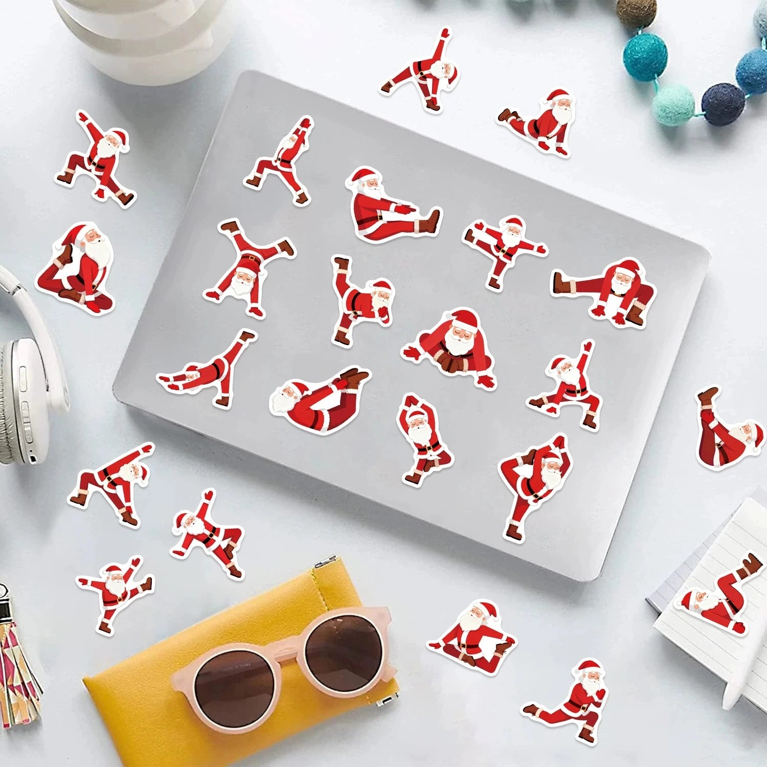 50/100PCS Yoga Santa Claus Cartoon Stickers Decorative Luggage Windows Notebook Stationery Stickers