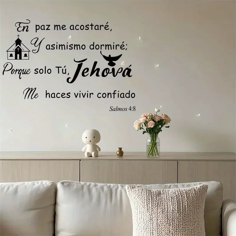 1pc Spanish Motivational Wall Decals Compatible for Spanish Classrooms/ Homeschool - Peel & Stick Quote Stickers with Spanish Ph