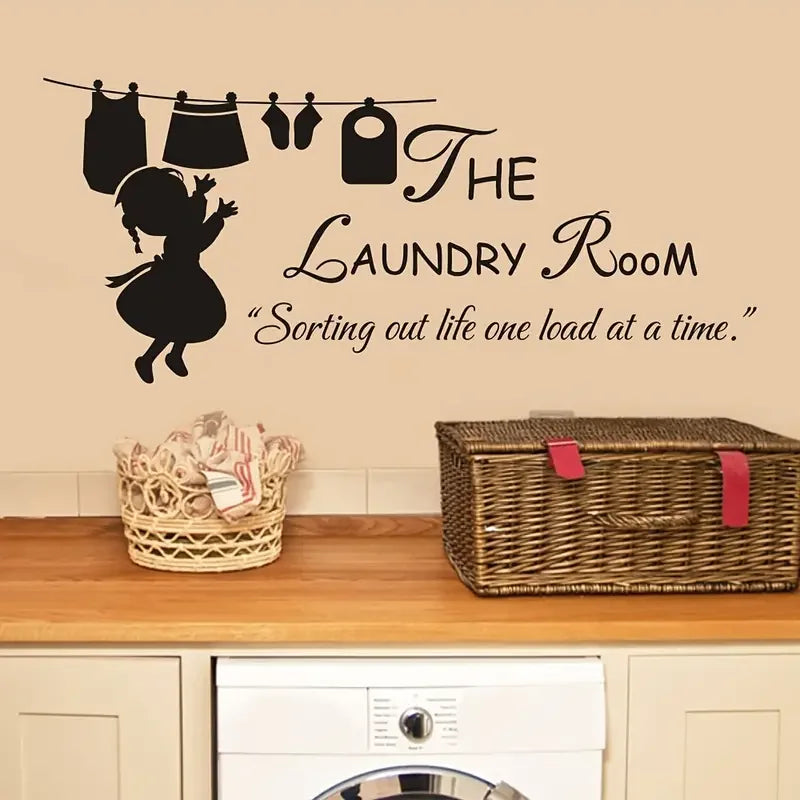 1pc Wall Decal Laundry Room Sign Decals Cute Peel And Stick Wall Lettering Vinyl Art Stickers For Kids Decor The Laundry Room So