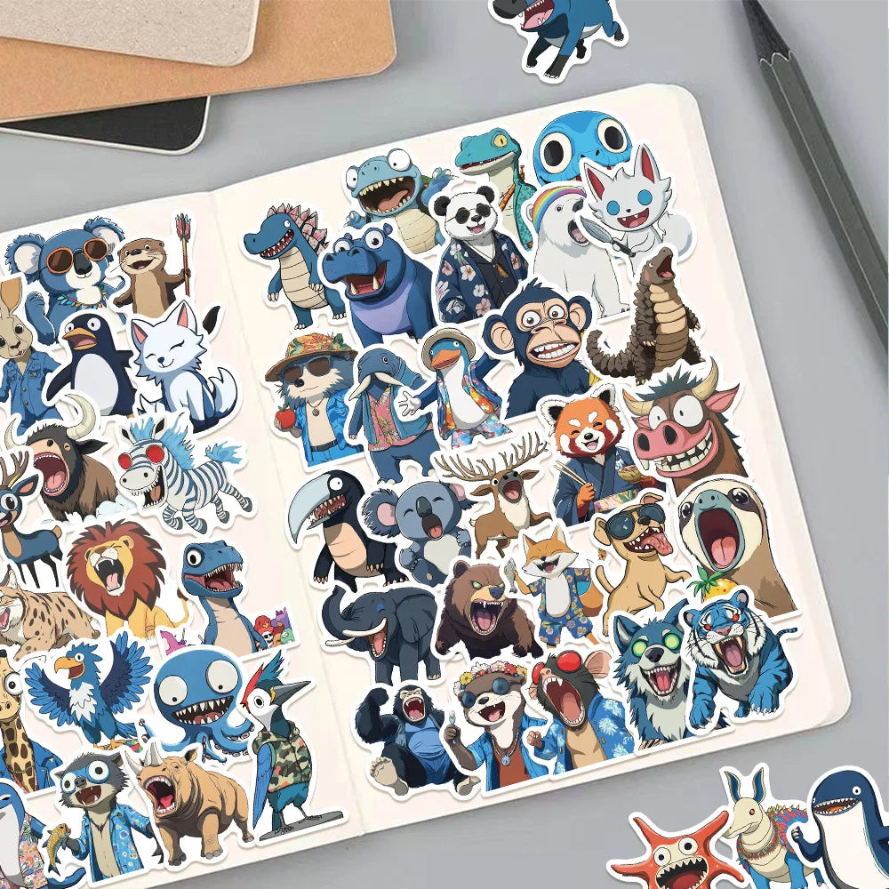 50/100PCS Cartoon Cute Animal Personalized Illustration Graffiti Stickers Decoration Storage Box Luggage Notebook Stickers