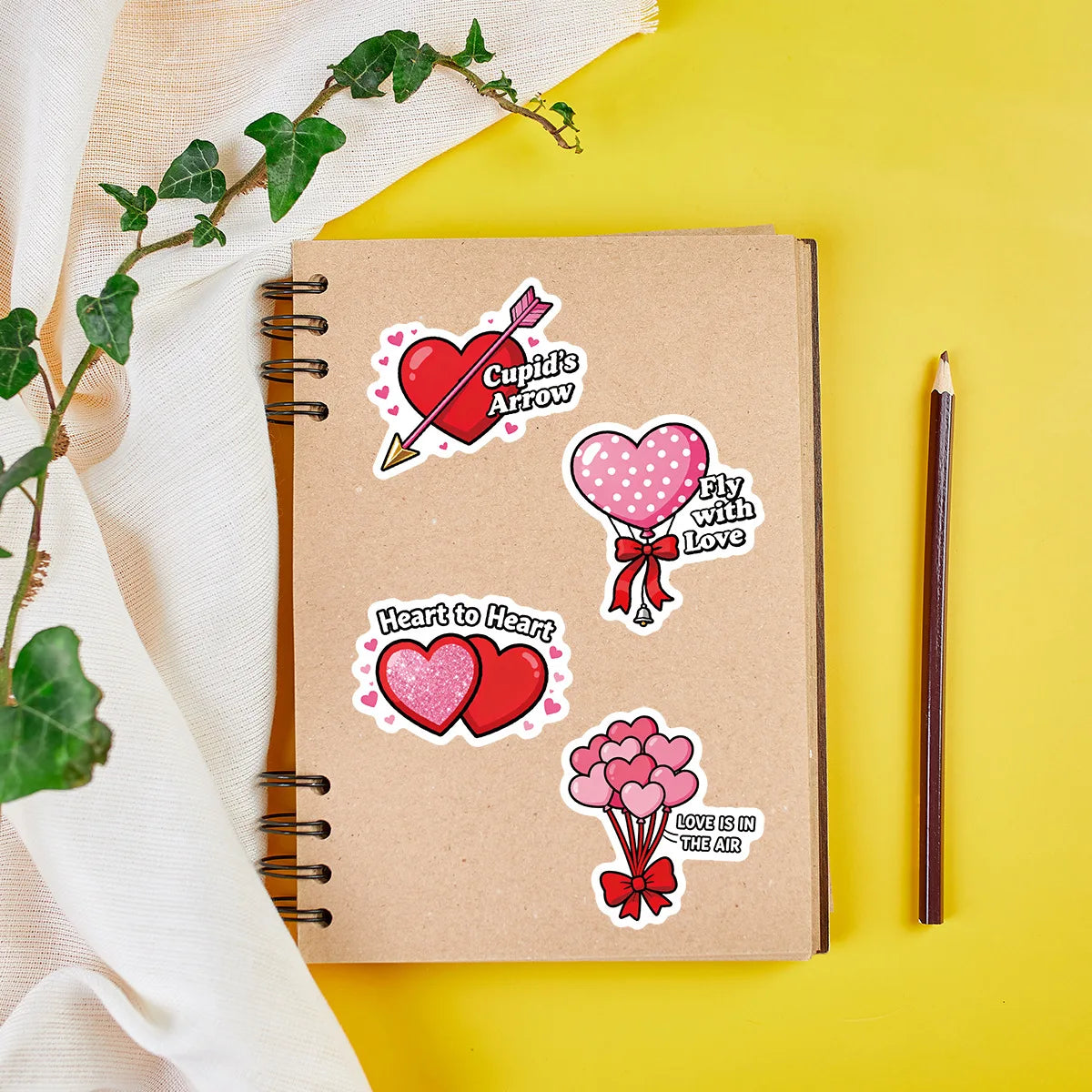 50/100PC Valentine's Day Graffiti Stickers, Water Cups, Luggage Waterproof Decoration Stationery Stickers