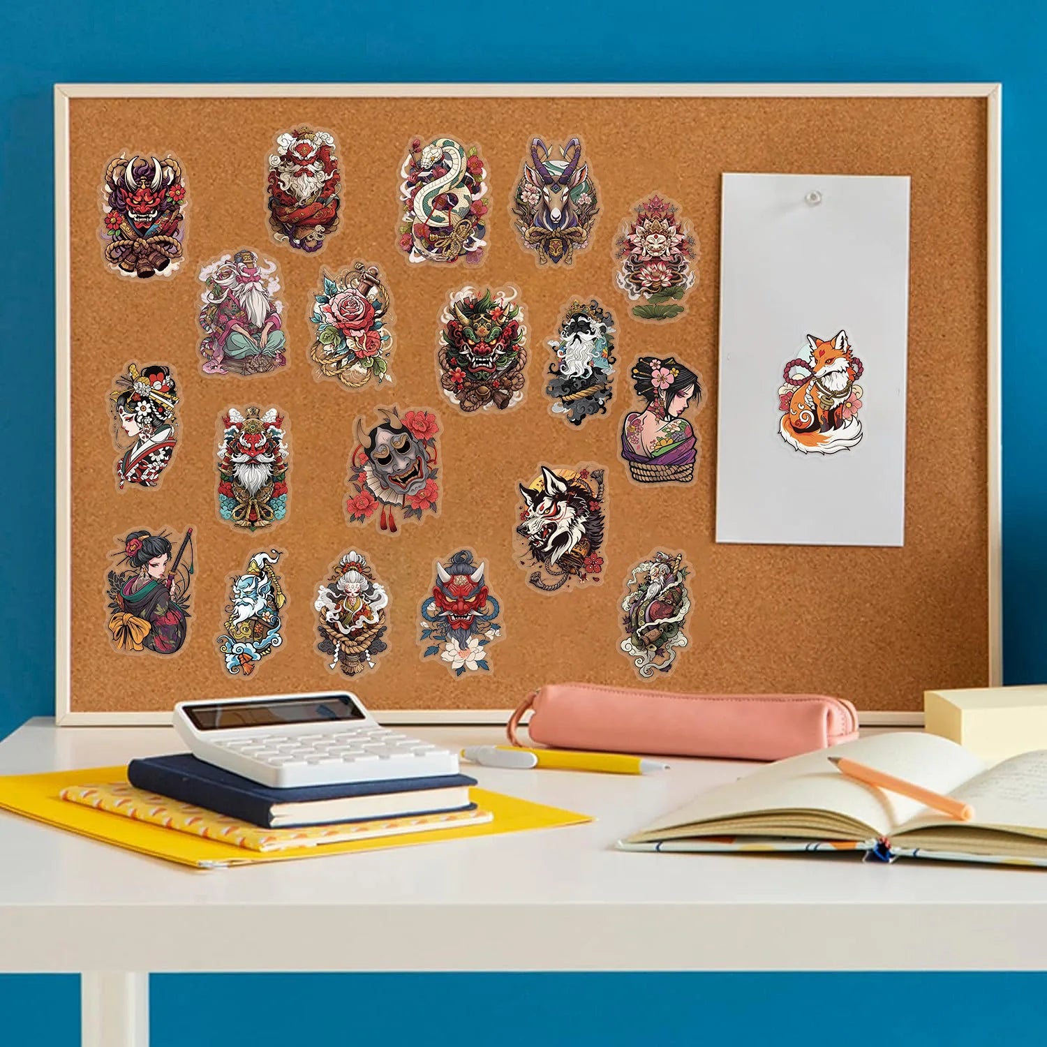 50/100pcs Transparent Japanese Tattoo Art Stickers - Waterproof PET Decals for Scrapbooking, Guitar & Laptop Decoration